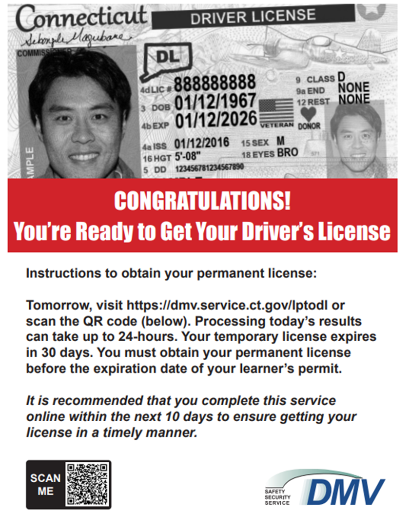 I passed my test at The Next Street! How do I get my license?